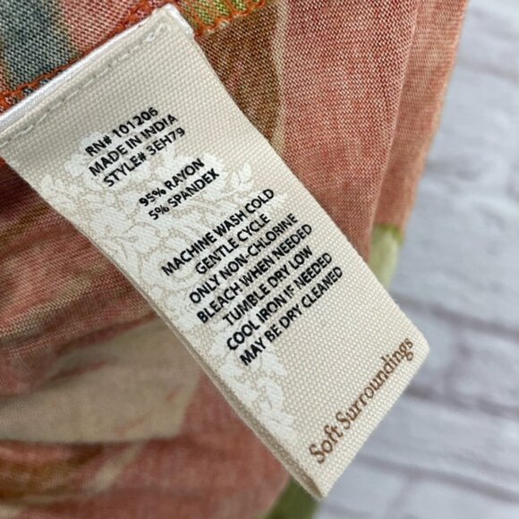 Soft Surroundings Fabiana Palm Floral Orange Tropical Maxi Dress Medium Petite - Picture 4 of 4